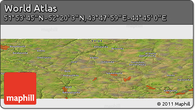 Satellite Panoramic Map of the Area around 52° 6' 54" N, 44° 16' 29" E