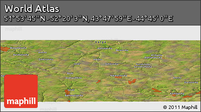 Satellite Panoramic Map of the Area around 52° 6' 54" N, 44° 16' 29" E