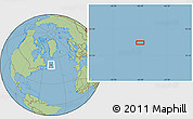 Savanna Style Location Map of the area around 52° 6' 54" N, 46° 40' 29" W