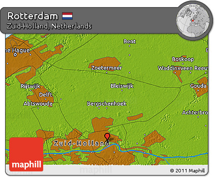 Physical 3D Map of Rotterdam