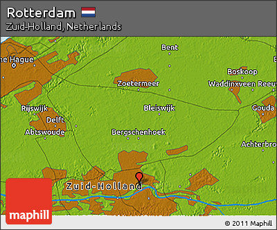 Physical 3D Map of Rotterdam