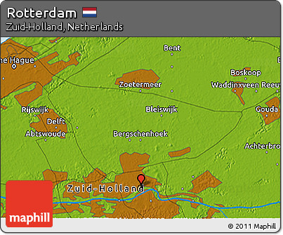 Physical 3D Map of Rotterdam