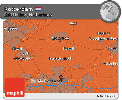 Political 3D Map of Rotterdam