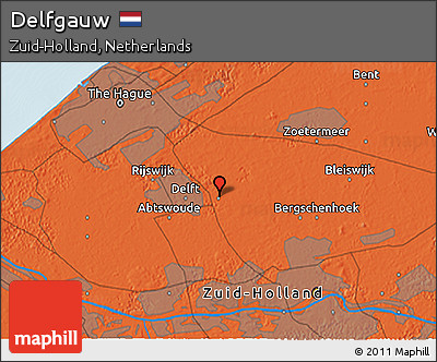 Political 3D Map of Delfgauw
