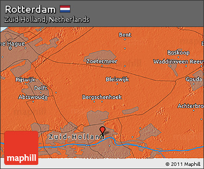 Political 3D Map of Rotterdam