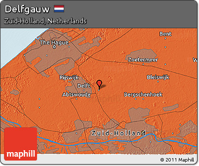 Political 3D Map of Delfgauw