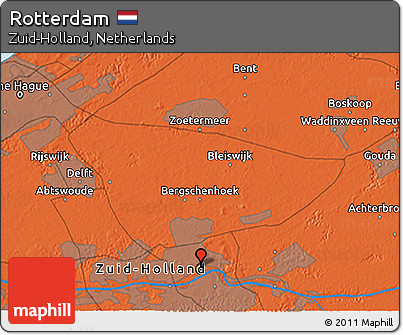 Political 3D Map of Rotterdam