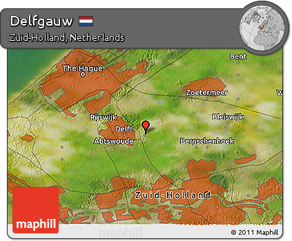 Satellite 3D Map of Delfgauw