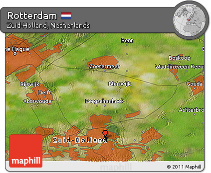 Satellite 3D Map of Rotterdam