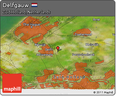 Satellite 3D Map of Delfgauw