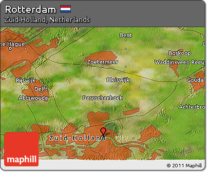 Satellite 3D Map of Rotterdam