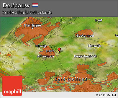 Satellite 3D Map of Delfgauw