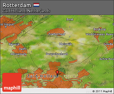 Satellite 3D Map of Rotterdam