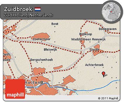 Shaded Relief 3D Map of Zuidbroek