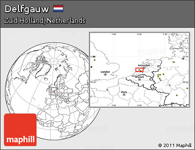 Blank Location Map of Delfgauw