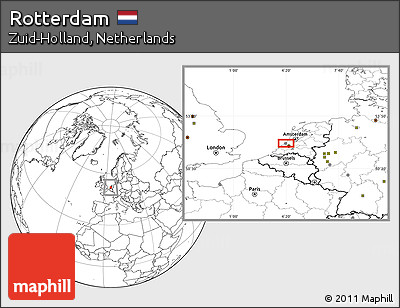 Blank Location Map of Rotterdam