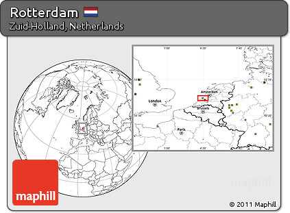 Blank Location Map of Rotterdam