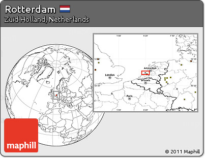 Blank Location Map of Rotterdam