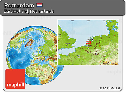 Physical Location Map of Rotterdam