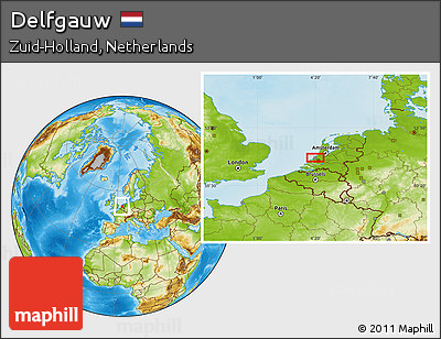Physical Location Map of Delfgauw