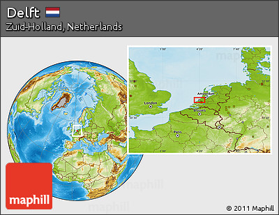 Physical Location Map of Delft