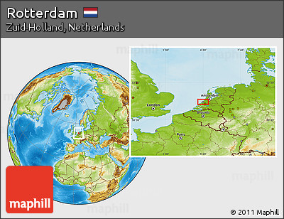 Physical Location Map of Rotterdam