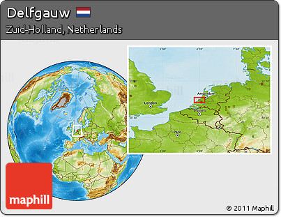 Physical Location Map of Delfgauw