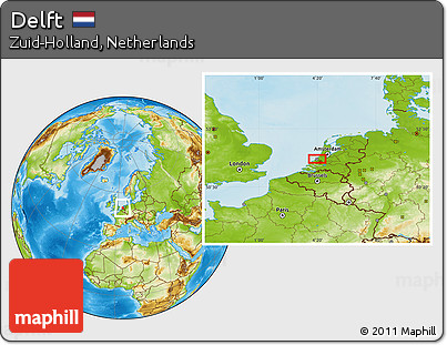 Physical Location Map of Delft