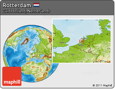 Physical Location Map of Rotterdam