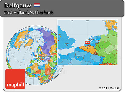 Political Location Map of Delfgauw