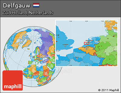 Political Location Map of Delfgauw