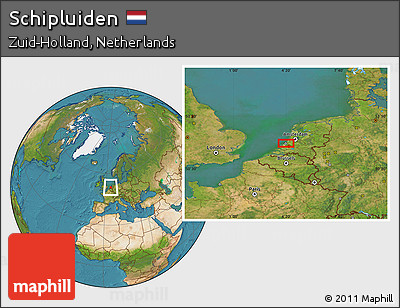 Satellite Location Map of Schipluiden