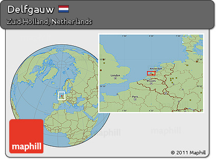 Savanna Style Location Map of Delfgauw