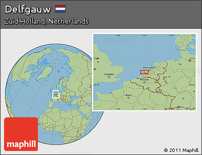 Savanna Style Location Map of Delfgauw