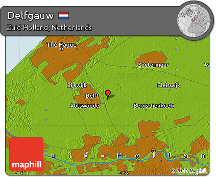 Physical Map of Delfgauw