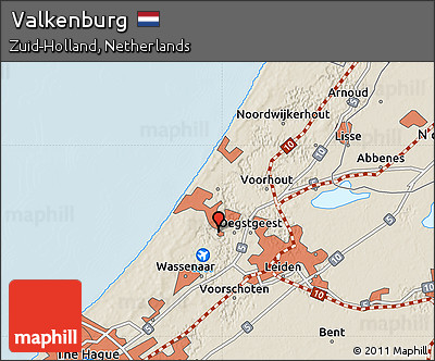 Shaded Relief Map of Valkenburg