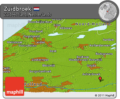 Physical Panoramic Map of Zuidbroek