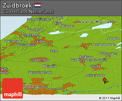 Physical Panoramic Map of Zuidbroek