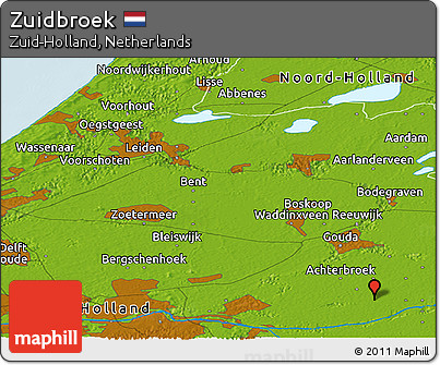 Physical Panoramic Map of Zuidbroek