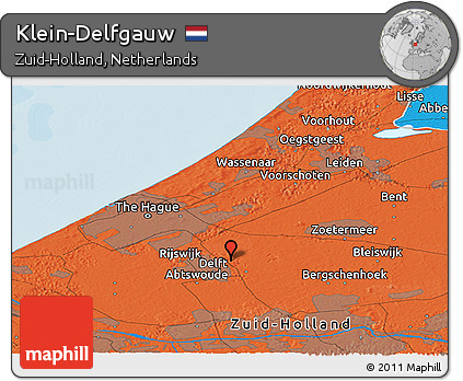 Political Panoramic Map of Klein-Delfgauw