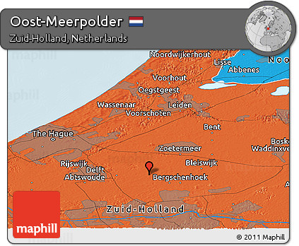 Political Panoramic Map of Oost-Meerpolder