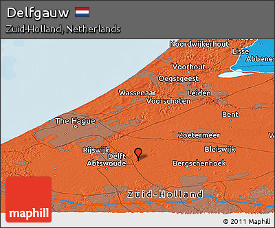 Political Panoramic Map of Delfgauw