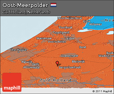 Political Panoramic Map of Oost-Meerpolder