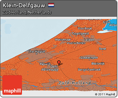 Political Panoramic Map of Klein-Delfgauw