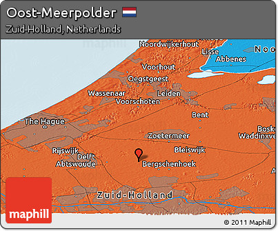 Political Panoramic Map of Oost-Meerpolder