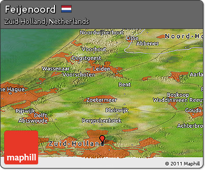 Satellite Panoramic Map of Feijenoord