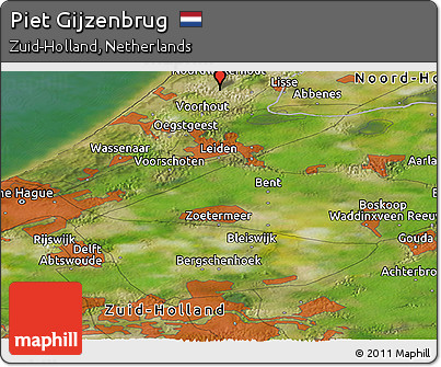 Satellite Panoramic Map of Piet Gijzenbrug