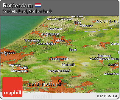 Satellite Panoramic Map of Rotterdam
