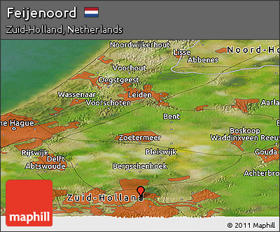 Satellite Panoramic Map of Feijenoord