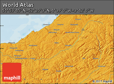 Political Map of the Area around 52° 6' 54" N, 4° 10' 30" W